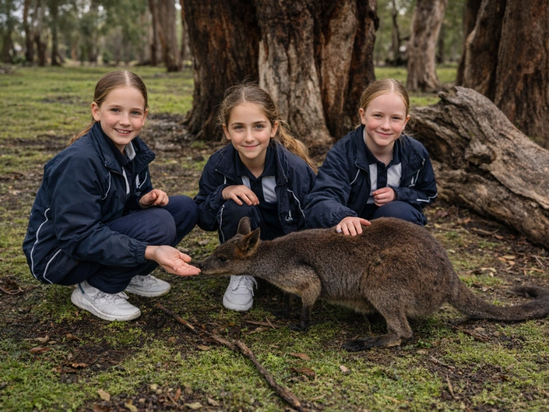 Students enjoying Port Macquarie student wildlife tours and learning about wildlife conservation