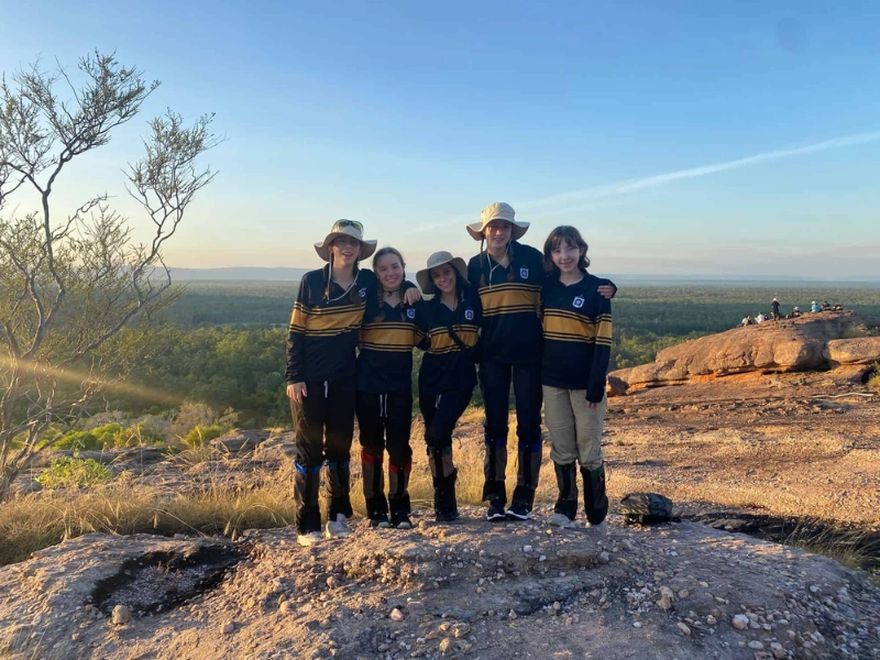 Wildlife exploration during Kakadu school excursion: observing crocodiles and birds.