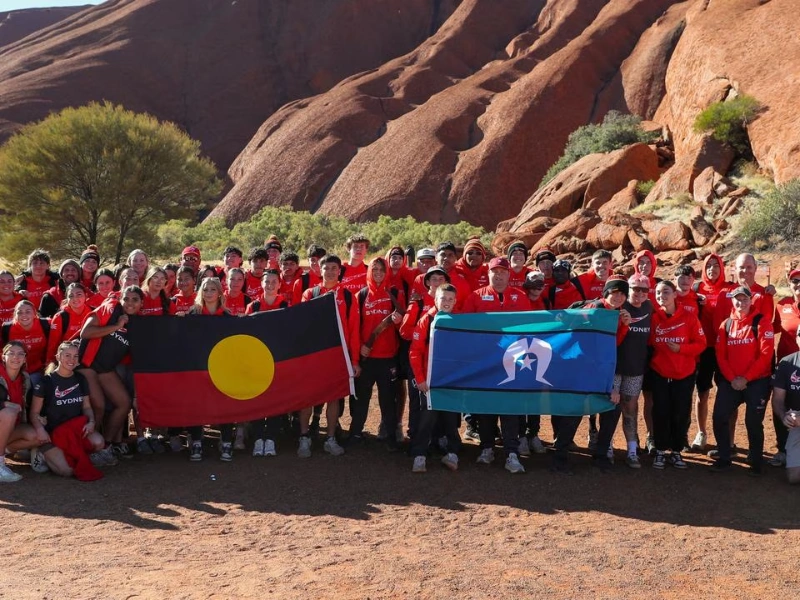 Cultural storytelling experience with First Nations guides on an Alice Springs school trip in Australia