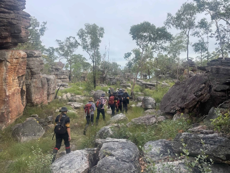 Students on a Kakadu school excursion exploring diverse ecosystems.