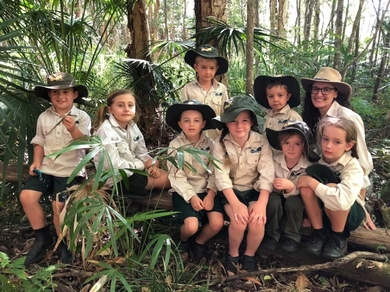 Students participating in environmental awareness activities on a Kakadu school excursion in Kakadu National Park.