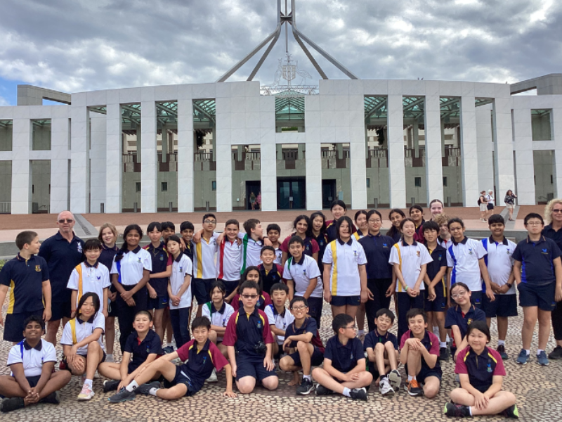 Students enjoying an educational school excursion with proper planning